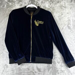 Cirque du Soleil Corteo Bomber Jacket Women S Navy Blue Velvet‎ Zip Up (1460)